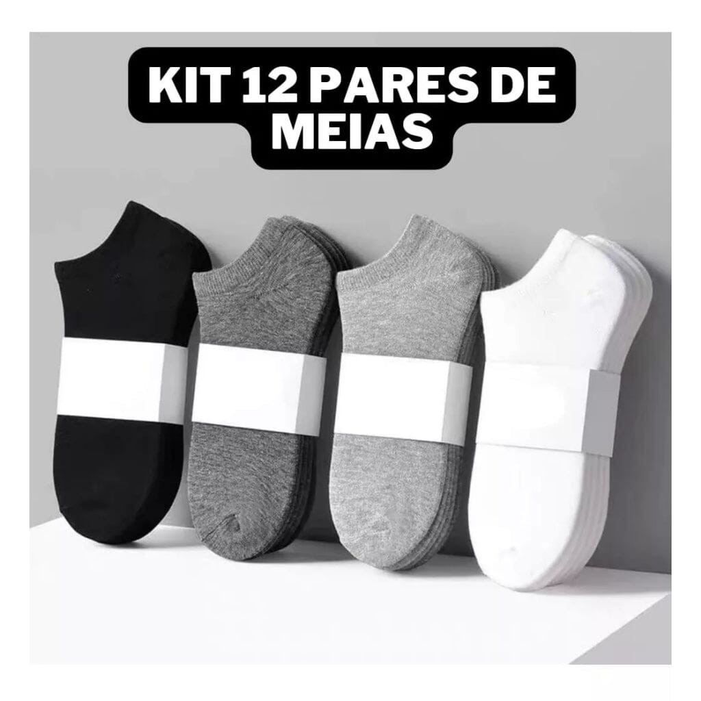 Kit 12 Pares Meia Soquete - frontal